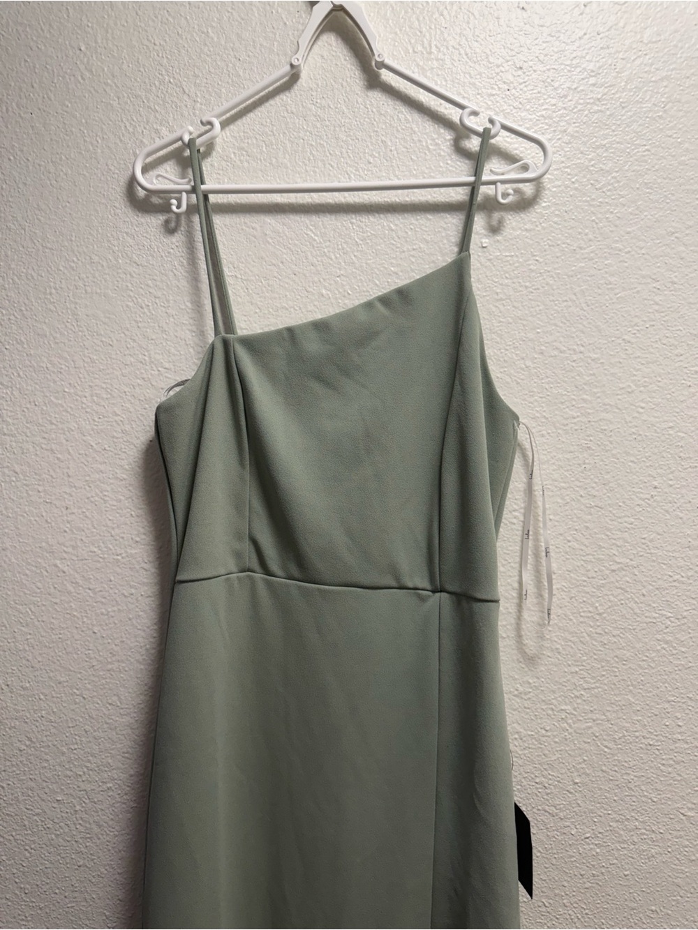 Lulu's Sage Green One-Shoulder High Slit Maxi Dress size L - Picture 6 of 8